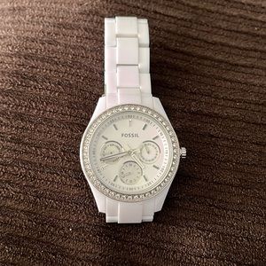 White fossil watch
